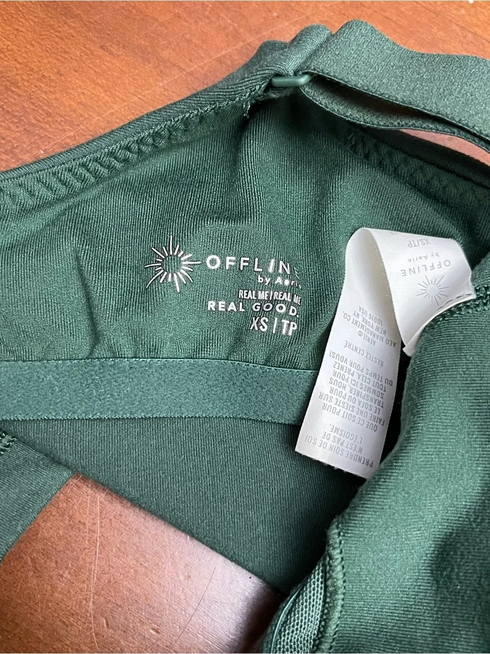 Aerie Forest Green Support Crop Bra
